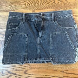 Helmut Lang Black Denim Mini Skirt